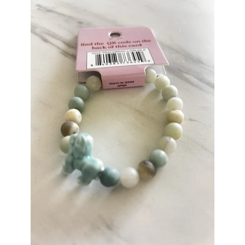 Simply Southern Conserve & Protect Tracking Lion Bracelet Multi-Colored Stones 8